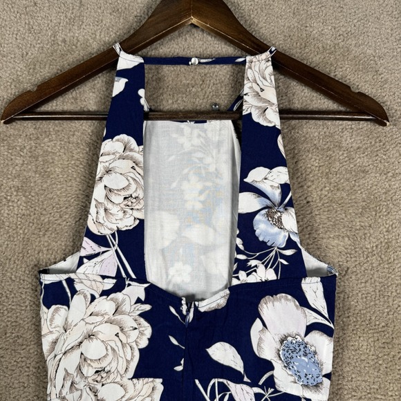 Lulus Dress Womens Small Blue Floral Halter‎ Maxi Open Back Summer In Blossom - Picture 6 of 11